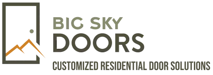 Big Sky Doors logo featuring a stylized mountain peak inside a door frame, representing Montana craftsmanship.