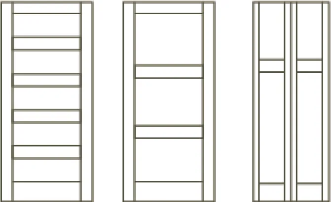 Customizable shaker style door diagram